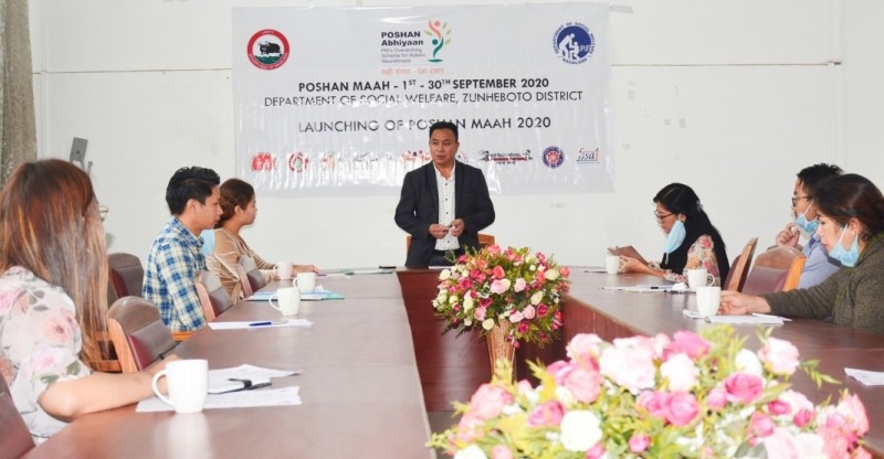 DC Zunheboto and Chairman, Poshan Abhiyaan Peter Lichamo during the launch of the district-wide Poshan Maah programme on September 11. (DIPR Photo) 